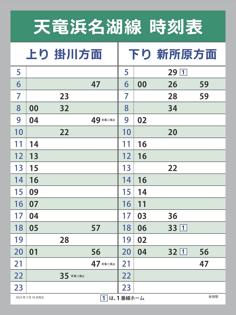 運賃と時刻表 – 天浜線（天竜浜名湖鉄道株式会社） – 日本の原風景に 