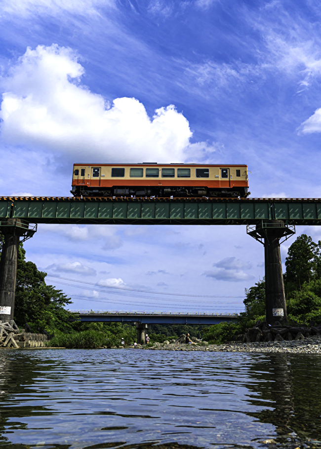 天浜線で川遊び