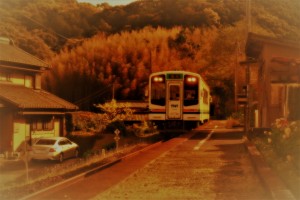 夕焼け列車を・・・。